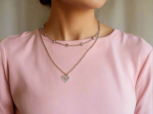 Sweetheart double layered necklace